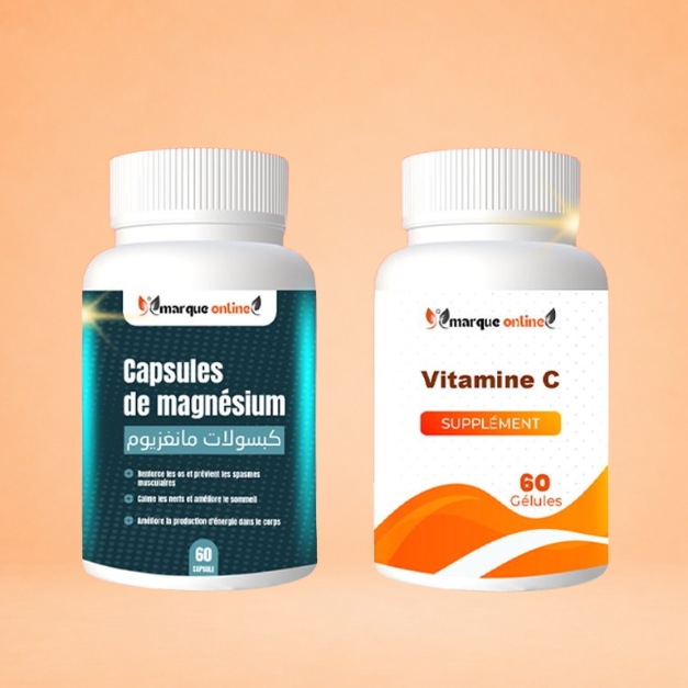 فيتامين سي    Vitamine C    مغنيسيوم magnésium 60gelules       60 Capsules