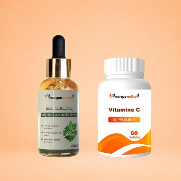 60 gelulesفيتامين سي  Sérum anti-chute de cheveux سيروم مضاد لتساقط الشعر 60ml