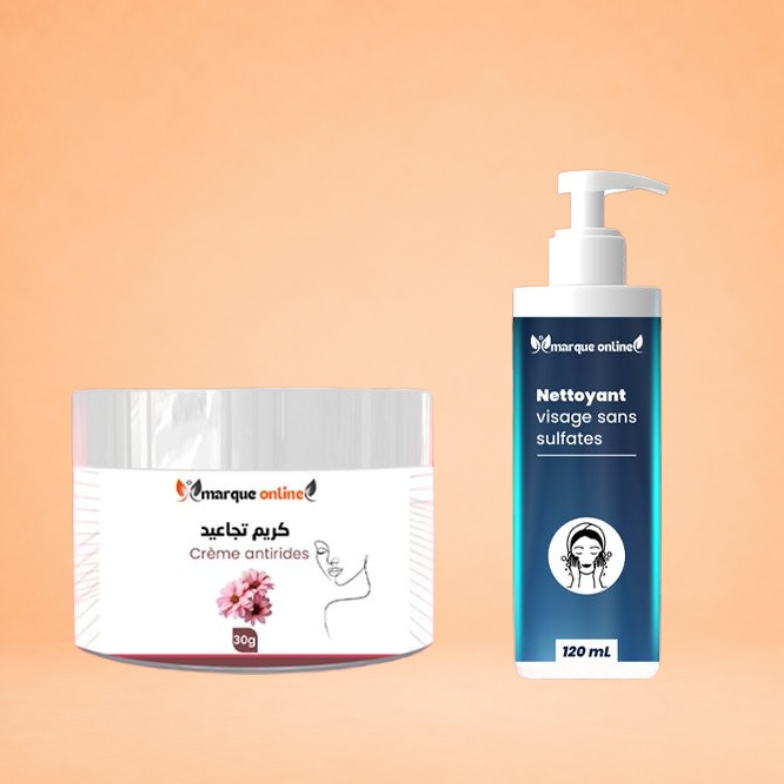 كريم تجاعيد مع جل تنظيف Crème anti-rides avec gel nettoyant