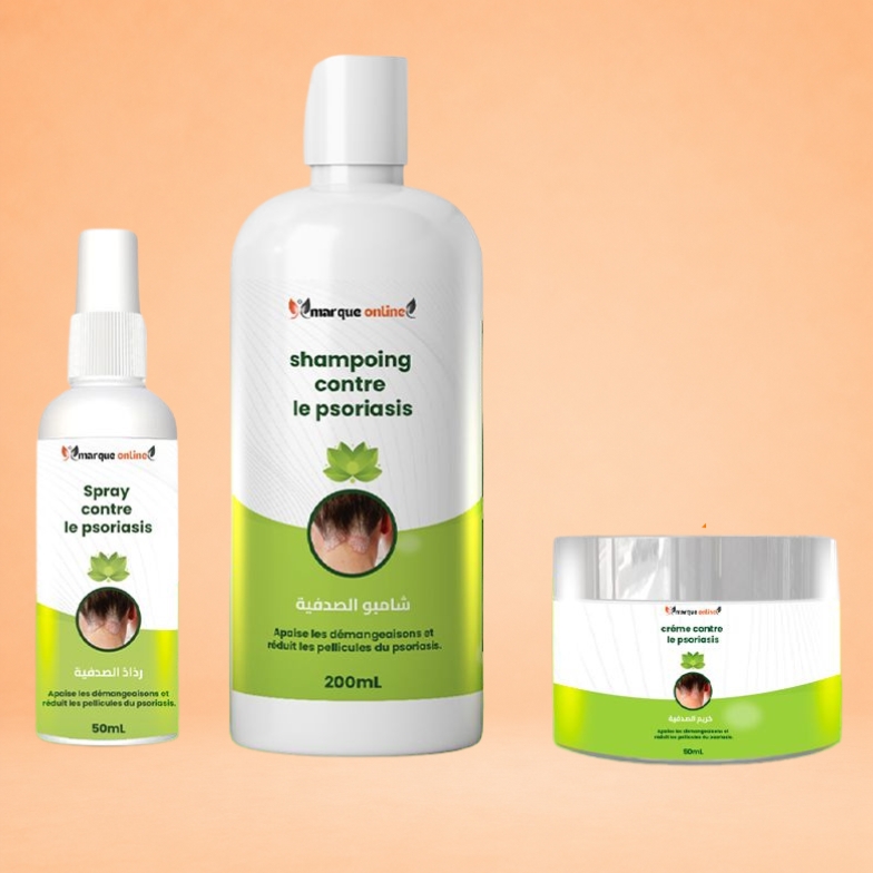 200ml شامبو ورشاش و كريم  ضد الصدفية والحكة Shampoing spray anti-psoriasis
